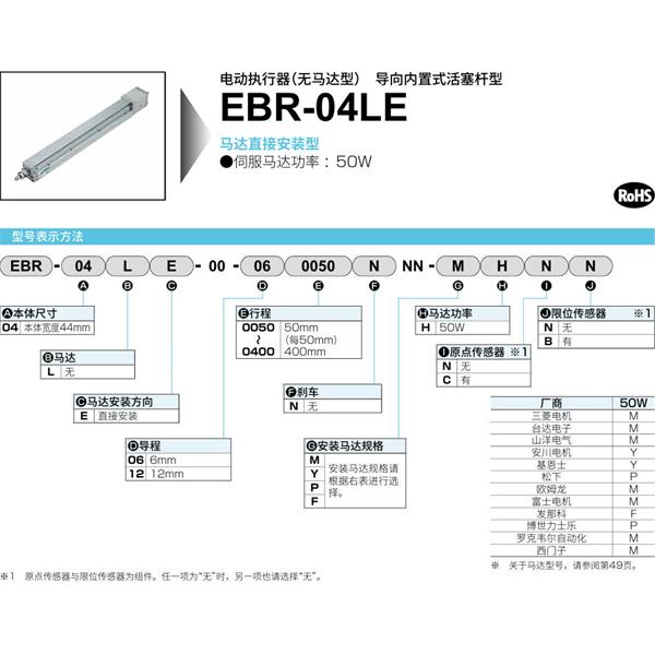 CKD喜開理電動(dòng)執(zhí)行器（無(wú)馬達(dá)型）滑塊型EBR-04LE-00-120150NNN-MHNN