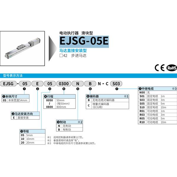 CKD喜開理電動執(zhí)行器（無馬達型）滑塊型EJSG-05E050050NBN-CS03
