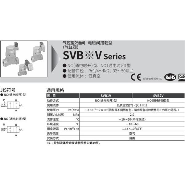 CKD喜開理氣控型2通閥（氣缸閥）SVB1V-40A-02CS-AC100V