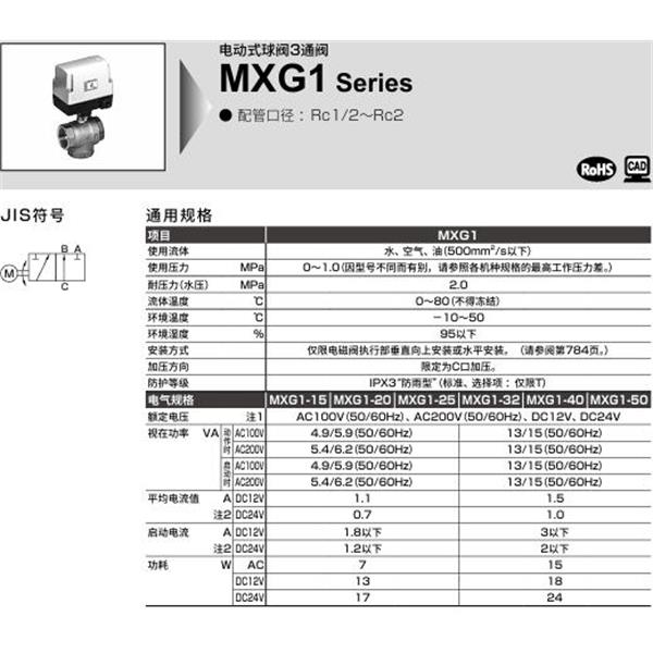CKD喜開理電動(dòng)式球閥2?3通閥MXG1-32-E-1