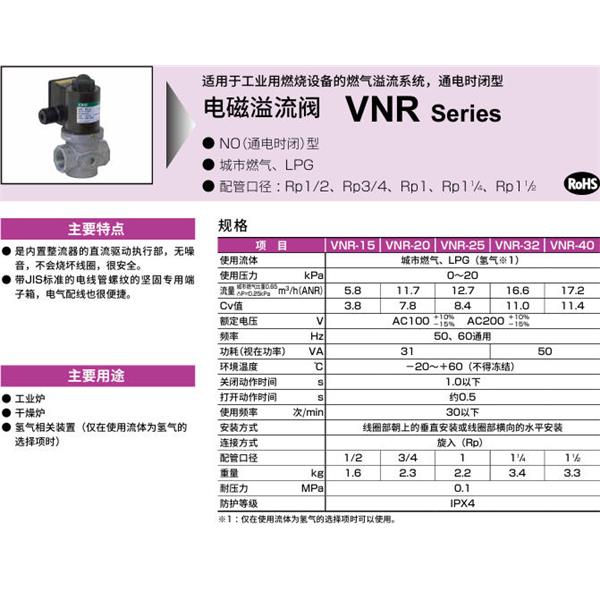 CKD喜開理電磁溢流閥VNR-15-H2-AC200V